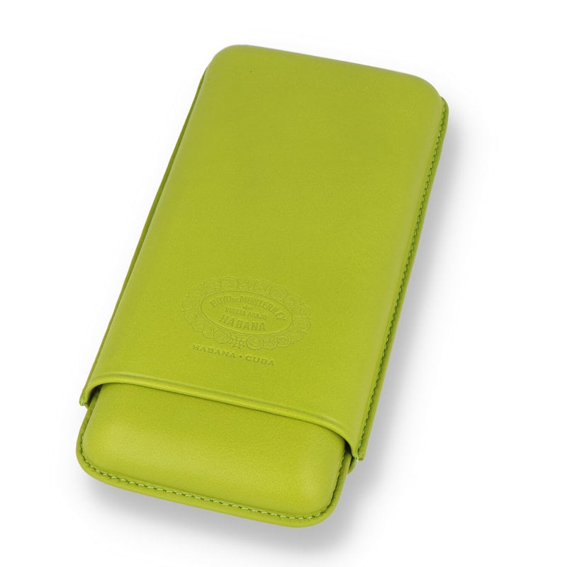 Hoyo De Monterrey | Green Leather Adjustable Cigar Case - for 3 Cigars - Cigar Accessory - Buy online with Fyxx for delivery.