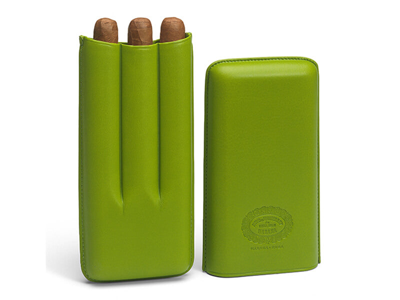 Hoyo De Monterrey | Green Leather Adjustable Cigar Case - for 3 Cigars - Cigar Accessory - Buy online with Fyxx for delivery.