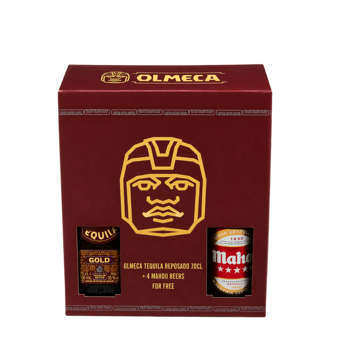 Olmeca Tequila Reposado + 4 Mahou Beer Cans
