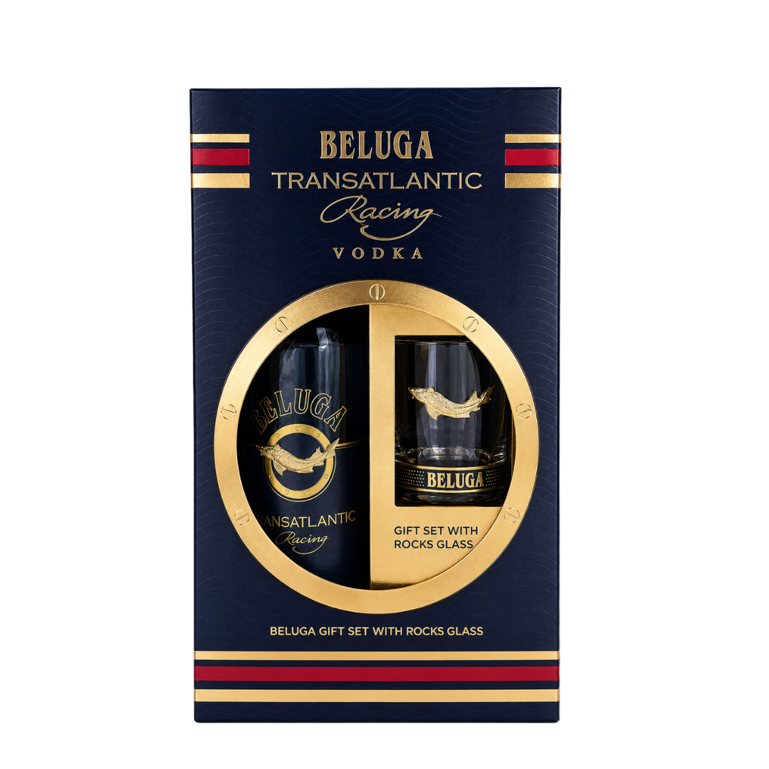 Beluga Vodka | Transatlantic Racing (70cl) with Rocks Glass (Gift Set)