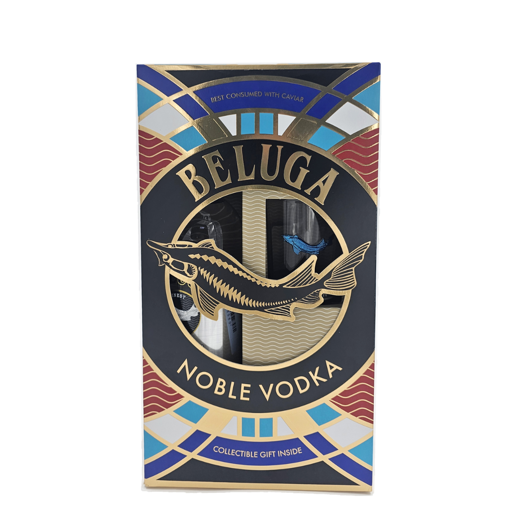 Beluga Vodka | Noble 1L With Rocks Glass (Collectible Gift Set)