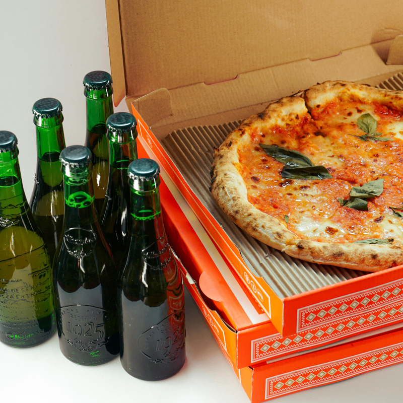 A Margherita Fior Di Latte Pizza & 6 Alhambra 1925 Beers - Bundle | Beer & Food - Buy online with Fyxx for delivery.
