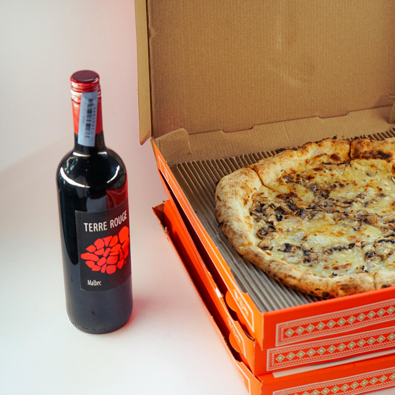 A Funghi E Parmigiano Pizza & 1 Bottle of Malbec - Bundle | Wine & Food - Buy online with Fyxx for delivery.