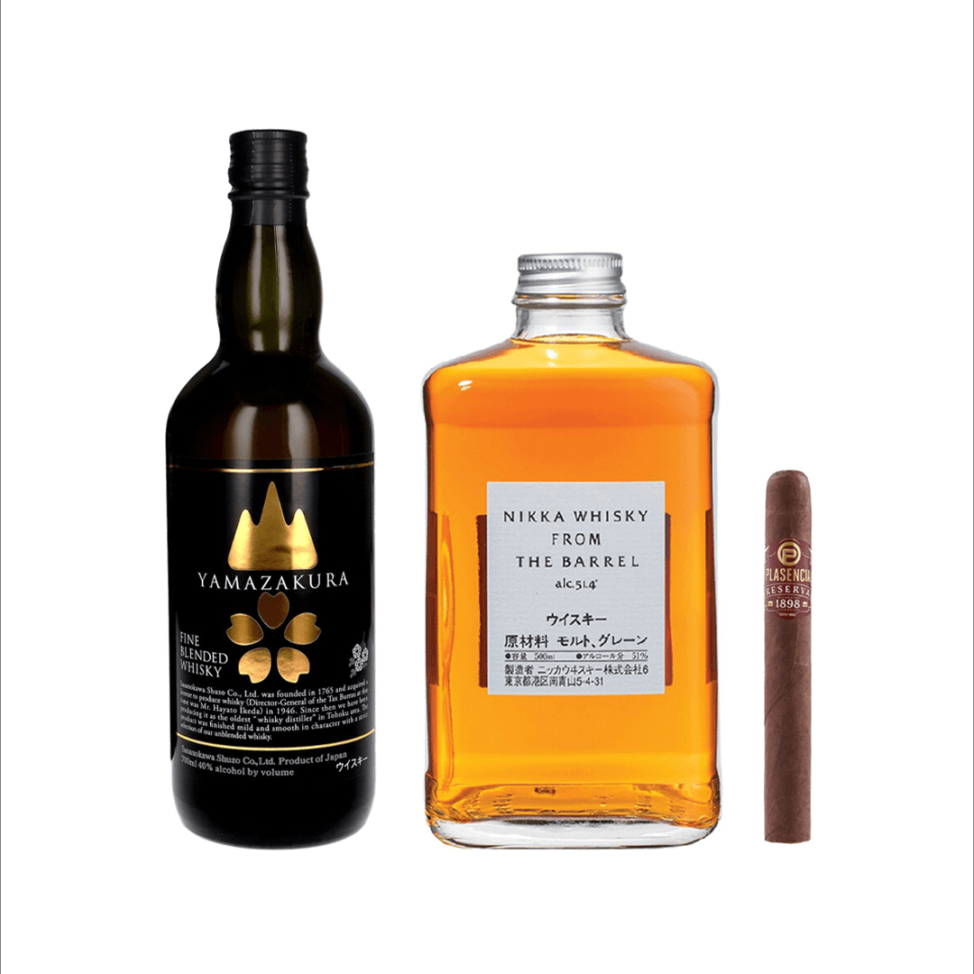 2 Japanese Whiskies & Plasencia Reserva 1898 Cigar - Bundle | Whisky & Cigar - Buy online with Fyxx for delivery.
